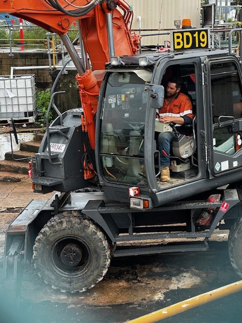 Beards Drilling performing marine anchorage drilling services for the construction of hard stands to support the HMAS Townsville display